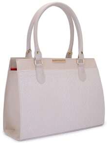 Women's Medium Satchel Luxury Tote Bag - Beige - View 2