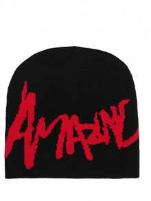 1顶男士字母提花蜘蛛网针织帽，户外街头风冬季装备 - 彩色 - 查看 16