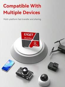 EAGET 64GB Micro SD Memory Card 100MB/S,32GB,16GB,8GB U1 V10 Flash Card Micro SD Memory Card /Android Phones/Computer/Gopro/Game Console Free 5 Adapters For Camera