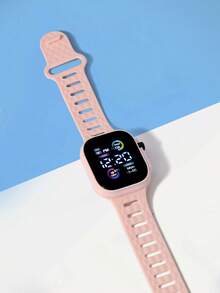 1件装青少年/学生宇航员和飞机造型TPU材质LED电子运动手表，适合日常生活和返校佩戴