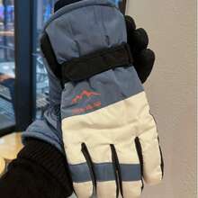 Guanti da sci touchscreen da uomo, caldi, antivento e impermeabili, guanti da ciclismo per esterni, fodera in pile, stampa con lettere, disponibili in diversi colori, attrezzatura per alpinismo e ciclismo sulla neve, spessi e caldi, design touch con la punta delle dita