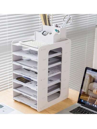 Carpeta De Documentos Y Estante De Almacenamiento De Escritorio, Estante De Almacenamiento De Papel A4 Multicapa, Portapapeles De Gran Capacidad, Estante Organizador De Datos De Oficina