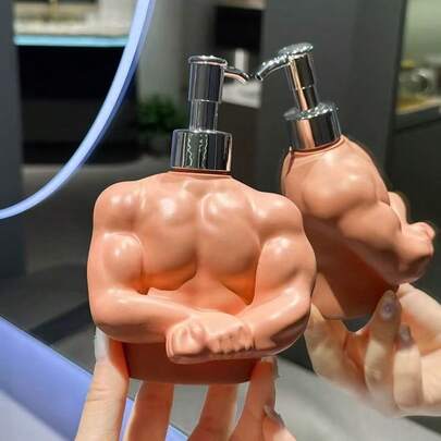1 pieza Dispensador de jabón líquido/loción con forma de hombre musculoso, decoración de baño de gran capacidad