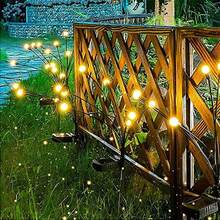 6 PCS Solar Garden Firefly Lights Outdoor Waterproof Starburst Swing Decorative Lamps For Path Yard Patio Pathway Landscape - Warm Light - 查看 4