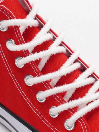 1 Pair Round Soft Fluffy White Shoelaces, Suitable For Sneakers, Canvas Shoes, Casual Shoes