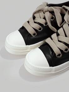 DareSee Giày bệt buộc dây màu đen mới dành cho nữ, giày dự tiệc, giày thường ngày, giày thể thao thời trang, giày ngoài trời thoải mái, giày đôi màu trung tính, quà tặng lễ hội âm nhạc. - màu đen - Xem 6