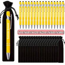 1/2/6/12/24/50支装定制奢华柔软触感圆形圆珠笔，配黑色笔盒 - 个性化书写工具，适合印制姓名和公司网站，是送给男士、周年纪念日、圣诞节、生日、毕业季的完美礼物。 - 彩色 - 查看 43