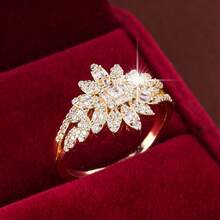 Cubic Zirconia Decor Ring - Gold - View 4