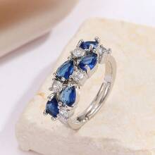 Fashionable Multi-Colored Artificial Crystal Ring Mona Lisa Element Artificial  Ring Open Adjustable Ring Jewelry - 五種顏色 - 查看 4