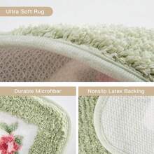 Pretty Floral Rural Style Romantic Rose Flower Rug Shaggy Area Rugs Soft Non-Slip Doormat Floor Mat Bath Mat Bathroom Shower Rug Bedroom Living Room Carpet (Nice Pink, S){Inchcolor_nameinch:InchNicePinkinch,Inchsize_nameinch:Inch1'4\Inchx1'11\Inch(Rectangular)Inch} - 尼斯粉紅 - 查看 6