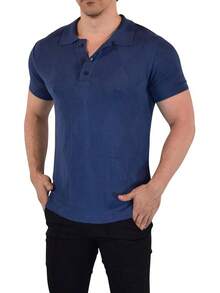 JOHN LEOPARD - Men's Knitted Polo Shirt - Bronze - View 3