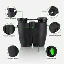 12x25 Binoculars For Adults, High-Powered Binoculars For Bird Watching, Hunting, Hiking, Concert Travel Theater, With Prism FMC Lenses, Gift For Dad - Black - View 4