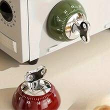 1 pieza Temporizador de cocina magnético de lujo, temporizador de cuenta regresiva preciso, se adhiere al escritorio/refrigerador, mecánico - Multicolor - Ver 2