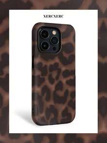 2-In-1 Leopard Print Phone Case: PC Hard Shell + TPU Soft Lining, Scratch-Resistant, Shock-Proof, Drop-Proof, Suitable For Phone 11/12/13/14/15/16/17, Air, Pro, Pro Max, Plus. Autumn Phone Case, Halloween Phone Case, Phone Protective Cover, Back To School Season - Multicolor - View 5