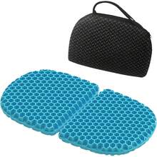 Foldable Gel Cushion Travel, Portable Chair Cushion Of Airy Cooling Gel, Honeycomb Cushion Stadium & Park, Portable Chair Cushion Pressure Relief (0.9-Inch Thick, Black) - Dày 0,9 inch (Đen) - Xem 1