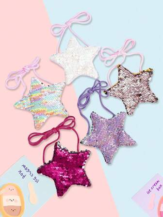 1pc מחזיק כרטיסים אופנתי עם נצנצים, מתאים לבנות; תיק כתף מבריק בסגנון נסיכה חמוד