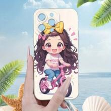 Funda de Teléfono Blanca a Prueba de Golpes con Patrón de Chica Linda Fresca Minimalista Creativa y Moderna para Modelos de  Incluyendo 16E, 16, 16PRO, 16PLUS, 16PM, 15, 15PLUS, 15PRO, 15PROMAX, 14, 14PLUS, 14PRO, 14PROMAX, 13, 13Mini, 13PRO, 13PROMAX, 12, 12Mini, 11, Plus, Pro, Max, 7, 8, SE, XS, XS MAX, 7P, 8P (Regalo de Cumpleaños, Pascua, Regalo de Día Familiar, Regalo Sorpresa para Amigos, Familia, Novia, Novio) - Blanco - Ver 9