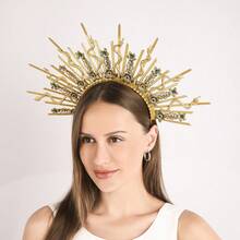 1 件波西米亚美杜莎女神水钻蛇纹头带，适合日常、派对、舞会、摄影和角色扮演 - 彩色 - 查看 2