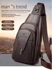 高档男士斜挎包 | 新品批发 | 高品质通勤斜挎包 | 水壶包 | 大容量斜挎包 | 竖款手提包 | 多口袋胸包/腰包 | 黑棕色复古手拿包 - 彩色 - 查看 3