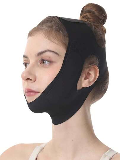 1pc Women's Face Beauty Lifting Strap - Tightens Facial Contours, Reduces Wrinkles & Sagging, Elastic Face Mask, Essential For Home Skincare, Adjustable Breathable Design, Reusable Face Tool Suitable For Women & Men, Chin Support For Sleeping, Workout, Yoga, Lightweight, Breathable, Wrinkle-Free, Y2K Goth Style Travel Essential