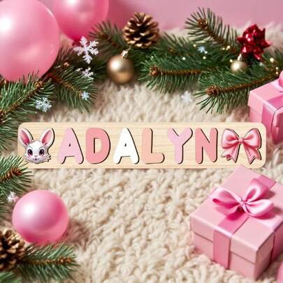 Personalized Name Puzzle, Wooden Toy For 1 Year Old Baby Girl, Christmas Gift, Customized Name Sign, Personalized Name Wooden Puzzle Learning Toy For Preschool, Educational Toy For Boys And Girls, Easter, Christmas, Birthday Gift