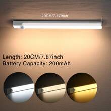 NBBUFF 1个LED人体感应灯，橱柜下照明灯，可充电电池供电，可调光，3种色温，适用于卧室、厨房、楼梯、橱柜、衣柜、食品储藏室的夜灯