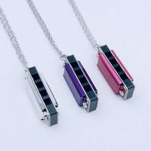 4-Hole Mini Necklace Harmonica, 8-Note Wearable Instrument, Adult Fashion Music Accessory - Multicolor - View 4