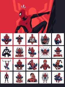 20 Stücke/Set Spinne-Mans Marvels wasserfeste temporäre Aufkleber, Kawaii Körperkunst für Geburtstagsfeiern, Dekoration für Cosplay & Alltagskleidung Tattoo