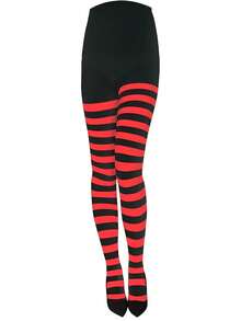 1pc Striped Colorful Party Makeup Dance Decoration Prop Tights, Fashion Costume Pantyhose For Christmas And Halloween