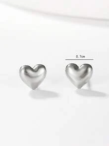 心形耳钉 情人节、妈妈、母亲、母亲节、礼物 - 銀色 - 查看 5