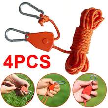 Adjustable Camping Ratchet Pulley Tent Guide Rope Guy Line Tensioner - 橘色 - 查看 9