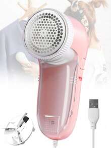 1pc Electric Fabric Shaver, Suitable For Clothes, Sweaters, Sofa And Bedding, With Replaceable Stainless Steel Blades, USB Powered (White/Pink/Green Electric Version) - Multicolor - View 14