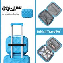 Cabin Luggage Carry On Suitcase 13 20 24 28 Inch ABS Hardshell TSA Lock Spinner Wheels Lightweight 2 3 4 Piece Set Hand Check In Travel Unisex - Blue - View 9