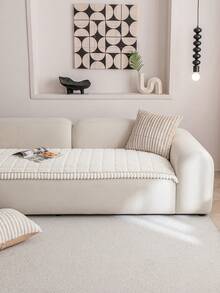 1 件加厚毛绒沙发套，提花绗缝工艺，温暖柔软，宠物友好，防尘防刮，适合所有季节，适用于 1/2/3/4 座沙发 - 米色 - 查看 4