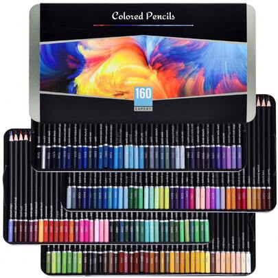160 Colored Pencil, Premium Soft Core Coloring Pencils For Adults,Blending, Shading, Layering, Adult Coloring Books