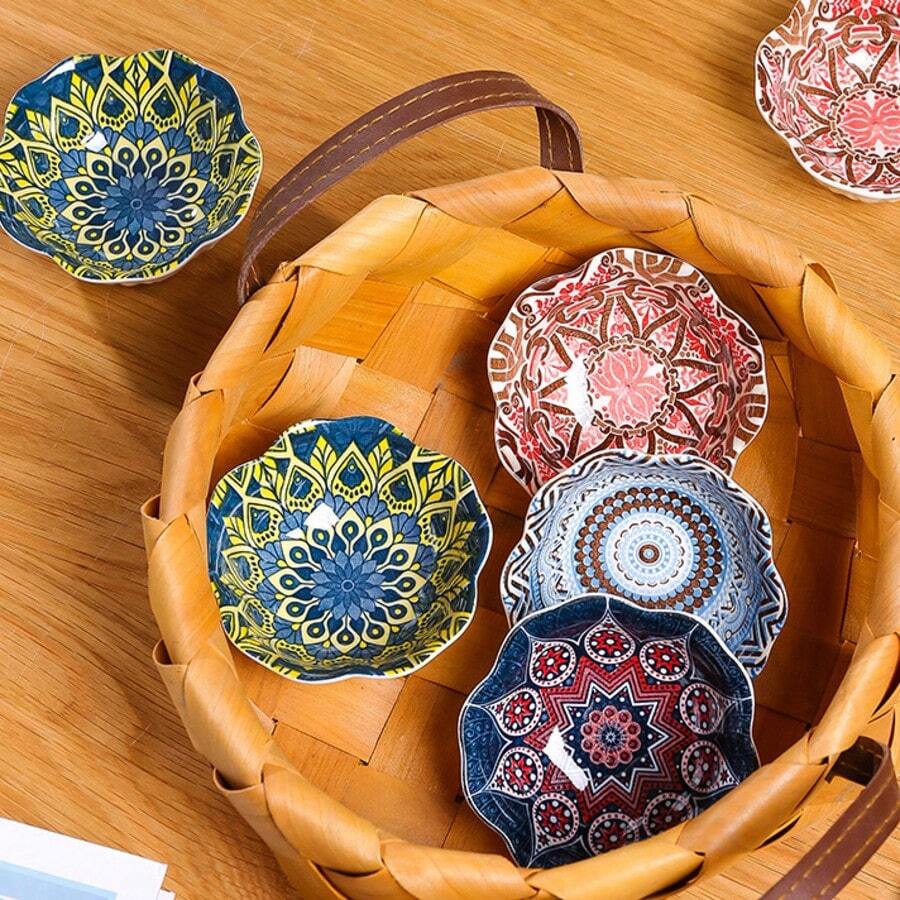 日式小碟，调味碟，家用火锅陶瓷餐具，蘸酱碟，小盘子 - 彩色 - 查看 1