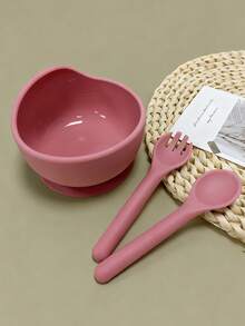 8-Piece Baby Silicone Feeding Set, Suction Cup Divided Plate, Double-Handle Straw Cup, Anti-Spill Bowl, Adjustable Waterproof Baby Bib, Fork Spoon, 6+ Months Toddler Self-Feeding Training Kit - Multicolor - View 9