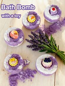 1包65克薰衣草奢华泡澡球，内含惊喜小玩具 - 芳香疗法水疗泡澡体验 - 理想的放松舒缓女性礼物 - 薰衣草色 - 查看 3