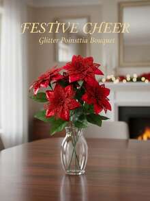 6 pezzi - Fiori decorativi per le feste di Natale Fiori di Natale a 5 punte