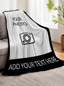 1-Piece Custom Music Blanket With Scannable Song Codes, Personalized Printed Flannel Design For Sofa Bed Bedroom Couch, Versatile Blanket For Home And Outdoor Camping, Anniversary Gift, Throw - A Photo - View 4