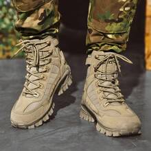 Men's Non Slip Waterproof High Boots Work Safety Shoes Lightweight Breathable Zipper Easy On Off Cushioning Air Cushion Long Term Standing Comfort Hiking Climbing Travel Footwear - 杏色 - 查看 2