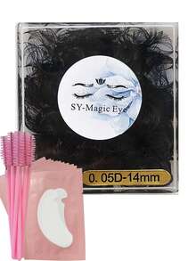 1000 Piezas por caja, 20D, Grosor 0,05 mm, 8-18 mm, Rizo C/D, Extensiones de pestañas con abanico premontado, con 10 Piezas de almohadillas para extensiones de pestañas y 10 Piezas de cepillos para pestañas, Suave y natural, Fácil de transportar, Pestañas postizas hechas a mano, Para fiestas y viajes, Navidad