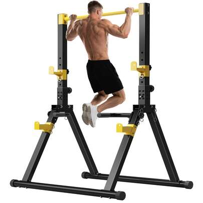DlandHome Power Tower With Adjustable Height, Power Tower Dip Station Pull Up Bar, Heavy Duty Training Equipment For Home Gym