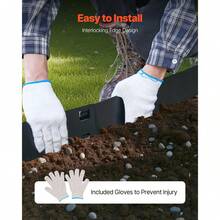Steel Landscape Edging, 5 Packs 39 X 3 In Rust-Resistant Metal Landscape Edging, Bendable Garden Edging Border, Heavy Duty Lawn Edging, Easy-To-Install, Flower Bed Yard Pathway Divider Black - 黑色 - 查看 5