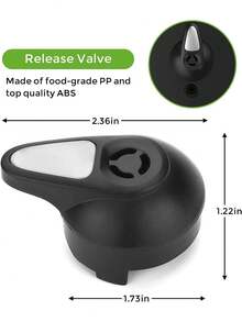 Válvula de Liberación de Vapor de Acero Inoxidable Negro para Olla a Presión LUX Mini 3 Qt y 6 Qt - Compatible con Estufa éctrica - Negro - - Ver 3