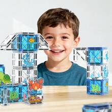 28/50pcs Children's Magnetic Building Blocks Toy, Ocean Animal Scene, Learning Space And Shape Toy, Creative Game Enhances Learning And Imagination, Parent-Child Interaction, Suitable For Boys And Girls Learning Birthday Christmas Halloween Gift - Multicolor - View 5