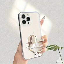 Estuche Transparente con Diseño Adorable de Hámster, Cortes Precisos y Protección Suave Antigolpes para iPhone 16/15/14/13/12/11Plus/Pro Max – Funda Elegante y Creativa Unisex de Alta Calidad - Transparente-729 - Ver 4