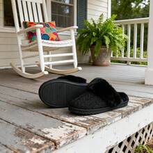 Scuff Slippers For Women, Extra Soft & Comfortable Winter House Shoes - màu đen - Xem 7