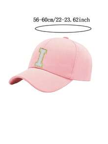 1 pieza Gorra de béisbol con 26 letras del alfabeto, unisex, ajustable, casual, transpirable y con protección solar, adecuada para uso diario al aire libre
