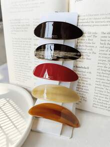 6pcs/3pcs/1pc Ins Hot Selling Fashion 8.5CM Oval Hairpins Retro Marbling Acetic Acid Spring Clip Hair Accessories For Woman Girls